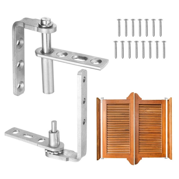 1 Set Heavy Duty Saloon Door Hinges, Self-Return Cafe Door Hinge 304 Stainless Steel Swinging Door Hardware for 16mm Thick Door, MIN, 11lbs Load Bearing