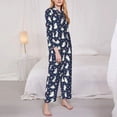 thumbnail image 3 of Goofa Rabbit And Flower Printed Women’s 2 Piece Pajama Set Super,Pajamas Women's Long Sleeve Sleepwear Soft Button Down Loungewear Pjs Lounge Set Nightwear-Large, 3 of 9
