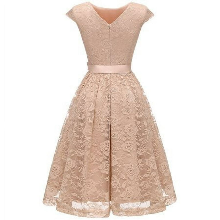 Market In The Box Women's Lace Dress Vintage Style Midi Dress Cap Sleeve  Swing Dress Scoop Bridesmaid Dress Party Cocktail Dresses Homecoming Dress  - Walmart.com