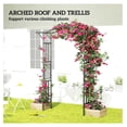 thumbnail image 3 of Garden Arch, 7.5ft PE-Coated Steel Garden Arch Trellis for Climbing Plants, Arbour Archway with Extended Top for Wedding Ceremony Garden Backyard Lawn Patio, Black, 3 of 6