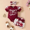 thumbnail image 5 of RTKFRFLM Valentine's Day Gift Baby Girl Clothes Set 3PC & Flora Romper with Ruffle Pants Soft Cotton 0-24 Months Outfit for Photo, 5 of 9