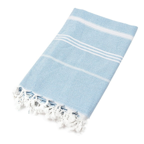 Muka Thin Beach Towels Cotton Blanket for Travel/Camping/Gym/Pool, 39" x 71"-Blue