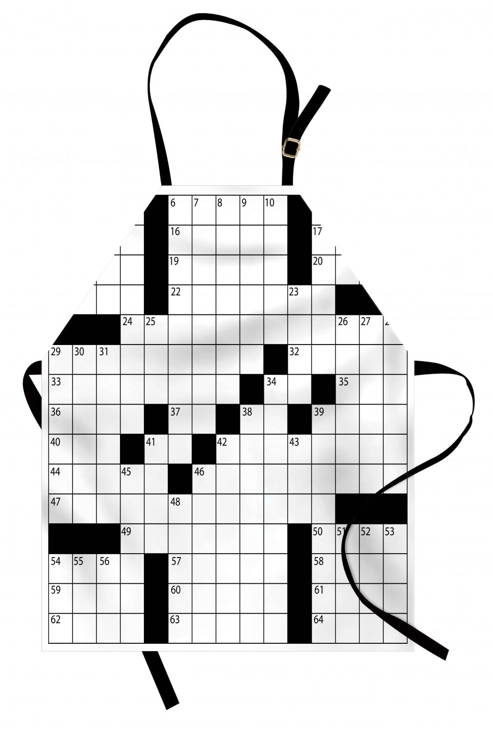 Word Search Puzzle Apron Blank Newspaper Style Crossword Puzzle with Numbers in Word Grid