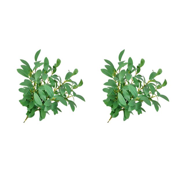 Advancent Paquete de 10 ramas de hojas artificiales, ramas de plantas falsas, ceremonia de boda, Festival, suministros de decoración interior Verde 2Conjunto