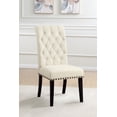 thumbnail image 2 of Alana Fabric Upholstered Dining Side Chair Beige and Rustic Espresso (Set of 2), 2 of 13