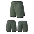 thumbnail image 4 of DPTALR Men's Solid Color Elastic Waist Casual Fashion Shorts with Zipper Pockets & Tie Knot,Army Green,Big and Tall Men L, 4 of 5