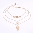 thumbnail image 4 of COLLAR TRIPLE CON PLUMA, ESTRELLA, AROS 14K rosa 50 cm, 4 of 5