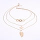 thumbnail image 4 of COLLAR TRIPLE CON PLUMA, ESTRELLA, AROS 14K rosa 50 cm, 4 of 5