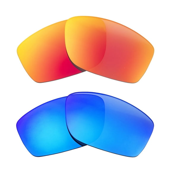 Walleva Polarized Fire Red   Ice Blue Replacement Lenses For Costa Del Mar Cut Sunglasses