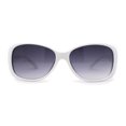 thumbnail image 3 of Kids Size Girls Classic 90s Designer Style Wrap Rounded Rectangle Sunglasses White Green Flower Arm, 3 of 4