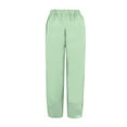 thumbnail image 3 of Women's Pants, Solid Elastic Loose Casual Pants, Daily Bottoms With Convenient Side Pockets, 3 of 5
