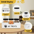 thumbnail image 3 of Dog Treat Container Wood Dog Treat Holder with 3 Plastic Jars Reusable Cat Food Container Decorative Pet Food Container for Pet Owner and Pet Lover, 3 of 10