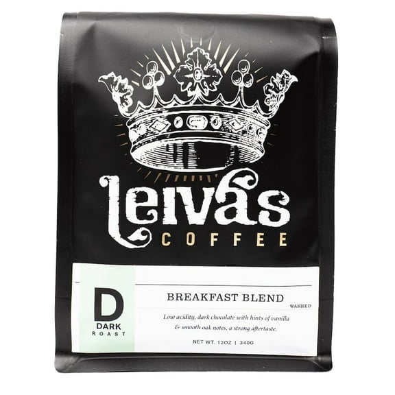 Leiva’s Breakfast Blend Dark Roast Coffee (8oz), Roasted to Order, Small Batch Guatemalan Beans – Organic Single Origin Coffee Beans - Low Acidity Dark Roast for Drip & French Press Brews