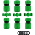 thumbnail image 1 of na Conector de manguera de jardín, accesorios de manguera de conector de riego (6 conectores de manguera rápidos, 3 conectores macho dobles), kit de conexión rápida y fácil., 1 of 8