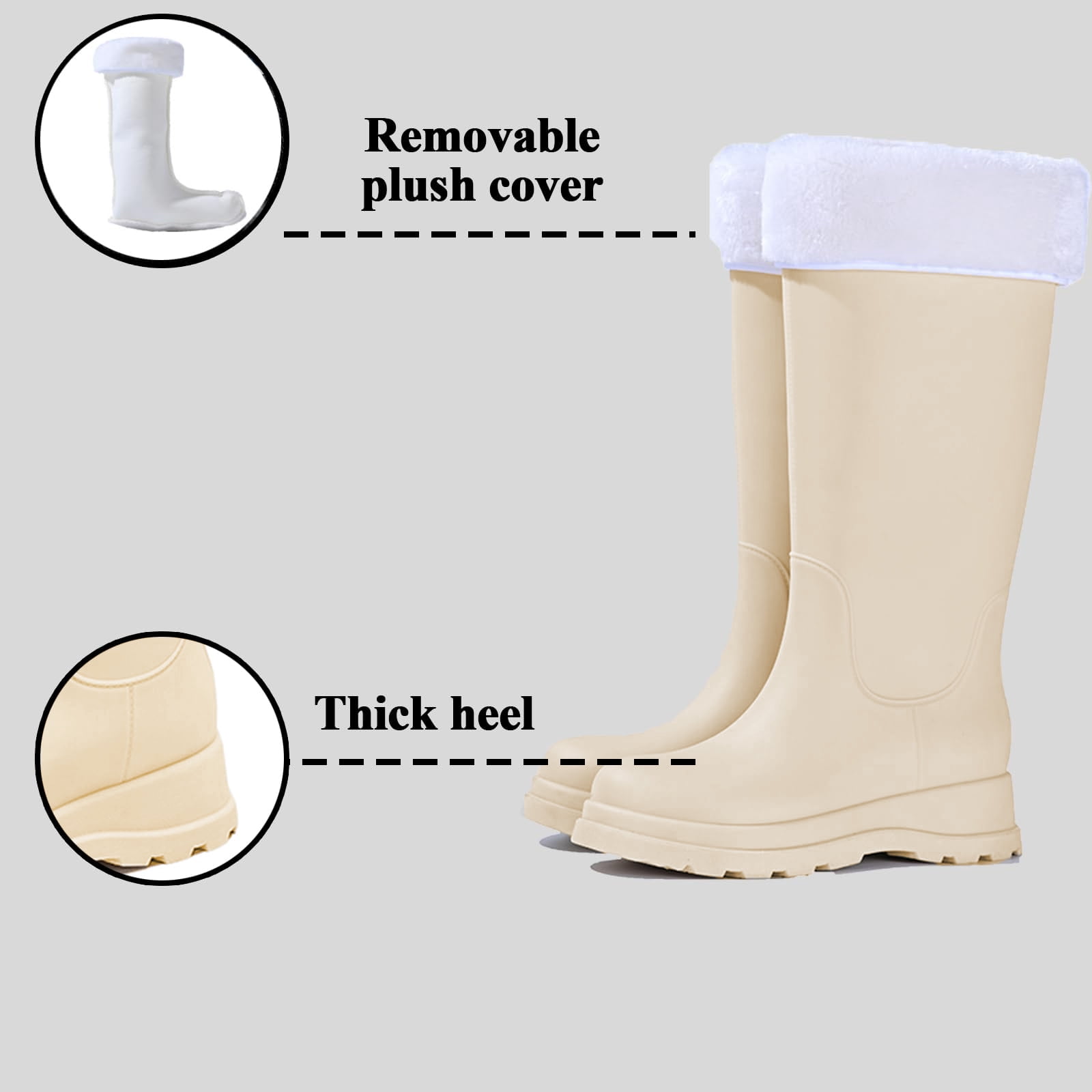 AUXDIQ Rain Shoes Women Mid-calf Boots Waterproof Rain Boots Outdoor Garden Shoes