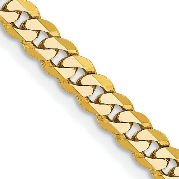 14K Gold Beveled Curb Chain 24"