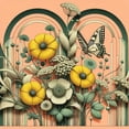 thumbnail image 3 of Ambesonne Boho Duvet Cover Set, Spring Greenery Witch Moth Art, Calking, Salmon Green Mustard, 3 of 5