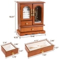 thumbnail image 4 of Kendal Wooden Jewelry Box for Women, Graduation Gift Solid Jewelry Holder Organizer, Mothers Day Gifts Wood Jewelry Case with Mirror for Necklaces, Earring, Rings (2 Side Door, Oak) WJC02AK, 4 of 6