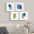 thumbnail image 2 of PixonSign Framed Wall Art Collage Print Gallery Set Multicolor Watercolor Paint Blot Abstract Shapes Illustrations Modern Chic Colorful Earth for Living Room, Bedroom, Office - 12"x12"x4 WHITE, 2 of 6