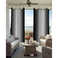 thumbnail image 4 of Black White Blackout Curtains 54 Inches Long for Bedroom, Gradient Gray Monochrome Minimalist Stripe Thermal Insulated Room Darkening Black Out Window Curtain Panels Grommet Drapes for Living Room, 4 of 8