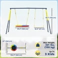 thumbnail image 3 of Qaba Kids Swing Set with Double Swings, Metal Frame, 150kg Capacity, 3 of 10