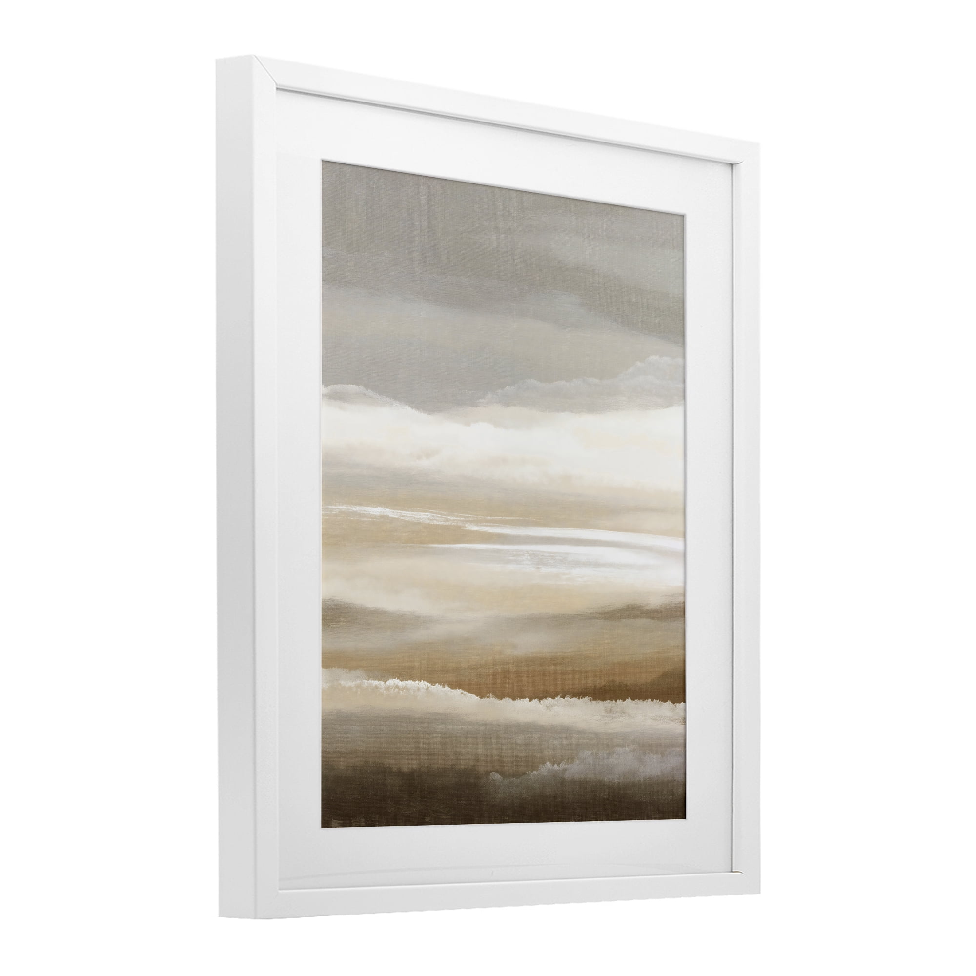 Stupell Industries The Horizon Serene Cloud Layers White Framed Print Under Glass, design by Ink Drop Loft