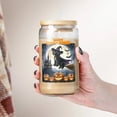 thumbnail image 4 of Happy Halloween Portuguese Water Dog Witch Pumpkins Bats 16oz Glass Cup Mug PWD Portie Fishing Dog Lover Glass Can with Bamboo Lid and Straw - 13012, 4 of 5