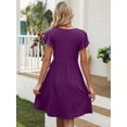 thumbnail image 7 of Chiclily Summer Dresses for Women Ruffle Sleeve Midi Dress Boho Beach Sundress with Pockets, Purple 2XL, 7 of 7