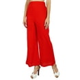thumbnail image 2 of Bimba Womens Rayon Palazzo Pants Back Elastic Waist Full-Length Pajamas, 2 of 5
