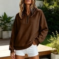 thumbnail image 2 of Quarter Zip Sweatshirt for Women Oversized Drop Shoulder Long Sleeve Pullover Preppy Aesthetic Top, 2 of 7