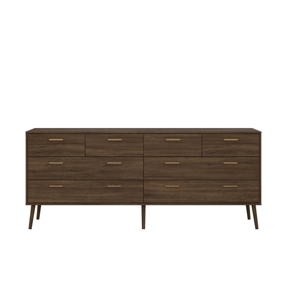 Tvilum Tone 8 Drawer Double Dresser for Adults, Mocha Oak