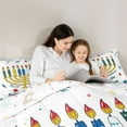 thumbnail image 4 of Feelyou Hanukkah Menorah Twin Bedding Sets 7-Piece for Teen, Merry Christmas Bedding Comforter Set, Happy Chanukah Theme Reversible Sheet Sets, Breathable Home Decor, 4 of 7