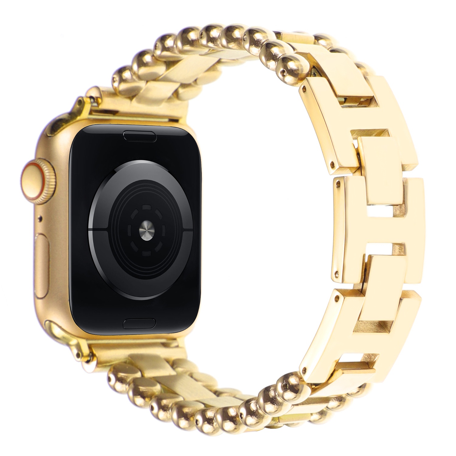 Sleektime Metal Band for 42/44/45/46/49mm Smartwatch, Adjustable Waterproof Strap, Breathable Design, Premium Steel Wristband for Men and Women – Stylish Durable Watch Accessory,Gold