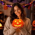 thumbnail image 6 of LED Light Up Jack O Lantern Pumpkin,Realistic Battery Operated Halloween Tabletop Decor,Glowing Ornament for Home,Bar,Party,Mall Display, 6 of 6