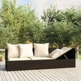 thumbnail image 1 of vidaXL Outdoor Lounge Bed with Cushions Brown Poly Rattan, 1 of 5