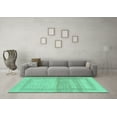 thumbnail image 3 of Ahgly Company Indoor Square Abstract Turquoise Blue Modern Area Rugs, 4' Square, 3 of 4