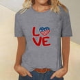 thumbnail image 1 of Fiudx Tops para Mujer Camiseta de Manga Corta con Cuello Redondo y Estampado Del Día de La Independencia para Mujer, Top/Camisa de Manga Corta con Cuello Redondo, 1 of 4