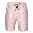 thumbnail image 3 of Saiise Rabbit Sunflower Print Men's Swim Trunks Hawaiian Bathing Suit Swimsuits Beach Shorts with Pockets-X-Large, 3 of 6