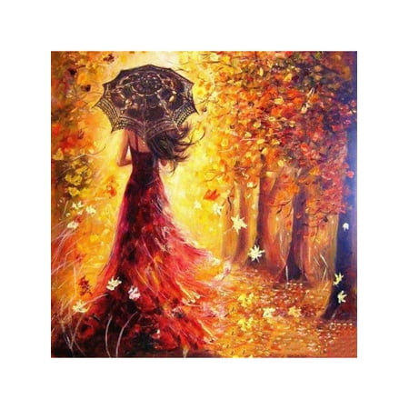 VICOODA DIY Oil Painting Paint By Number Kit Image Drawing Teenage Autumn Leaf On Canvas By Hand Coloring Wall Home Arts Crafts & Sewing 40 * (Best Art Drawing Images)