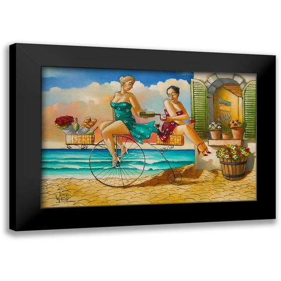 West, Ronald 14x11 Black Modern Framed Museum Art Print Titled - Traveling Sisters