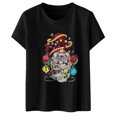 thumbnail image 1 of YDLCAFD T-Shirts Graphiques pour Femmes Vintage Rétro Mode Décontractée Manches Courtes Col Rond T-Shirt Imprimé de Pâques Ample, 1 of 4
