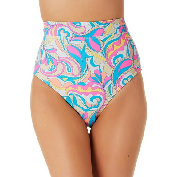 California Waves Womens Printed High Waist Swim Bottom Separates