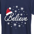 thumbnail image 3 of Instant Message - Santa Hat Believe - Women's Short Sleeve Graphic T-Shirt, 3 of 6