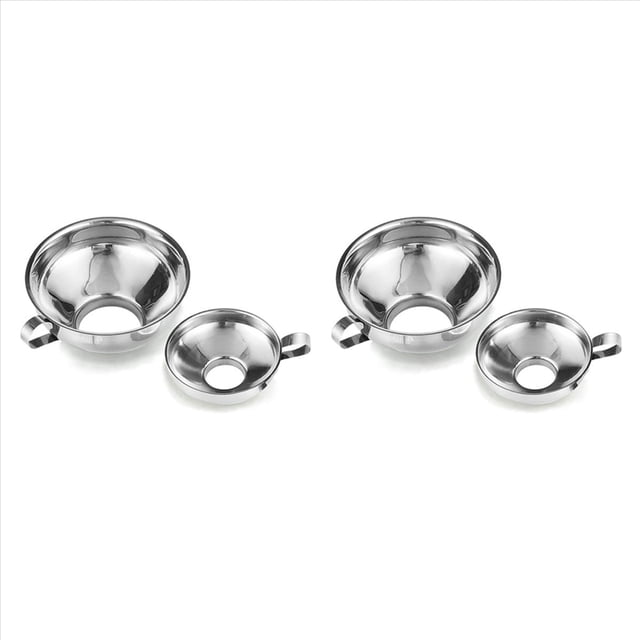 Embudo para Conservas, Paquete de 4 Suministros para Conservas de Acero Inoxidable Embudo de Cocina Embudo para Tarros Embudo para Conservas