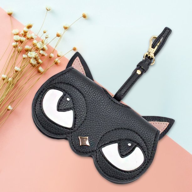Clip para anteojos Gafas de sol Estuche de dibujos animados para mujeres y hombres (Zorro) Negro