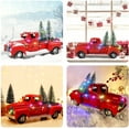 thumbnail image 3 of HSD Red Christmas Truck, Little Red Truck Christmas Decor with 2 Mini Christmas Trees and LED String Lights, Red Metal Pickup Truck Car Model for Christmas Decorations Table Top Decor, 3 of 7