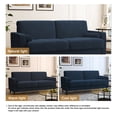 thumbnail image 2 of UIXE 62'' Loveseat Sofa for Living Room Indoor 2-seater Sofa Small Couch for Bedroom Office, Navy Blue, 2 of 5