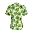 thumbnail image 3 of Uemuo Green Kiwi Printed Women's Classic V-Neck T-Shirt - Soft, Breathable, Moisture-Wicking, Perfect for Casual, Office, Travel, and Everyday Wear-Medium, 3 of 5