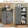 thumbnail image 3 of VVFLU Farmhouse 5 Drawer Dresser Storage Cabinet Chest of Drawer for Bedroom, 48" Tall Grey Wood, 3 of 6