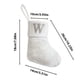 thumbnail image 3 of Calcetines navideños de seda blanca brillante, calcetines con letras de 23 cm, calcetines decorativos para chimenea, colgantes, 3 of 6